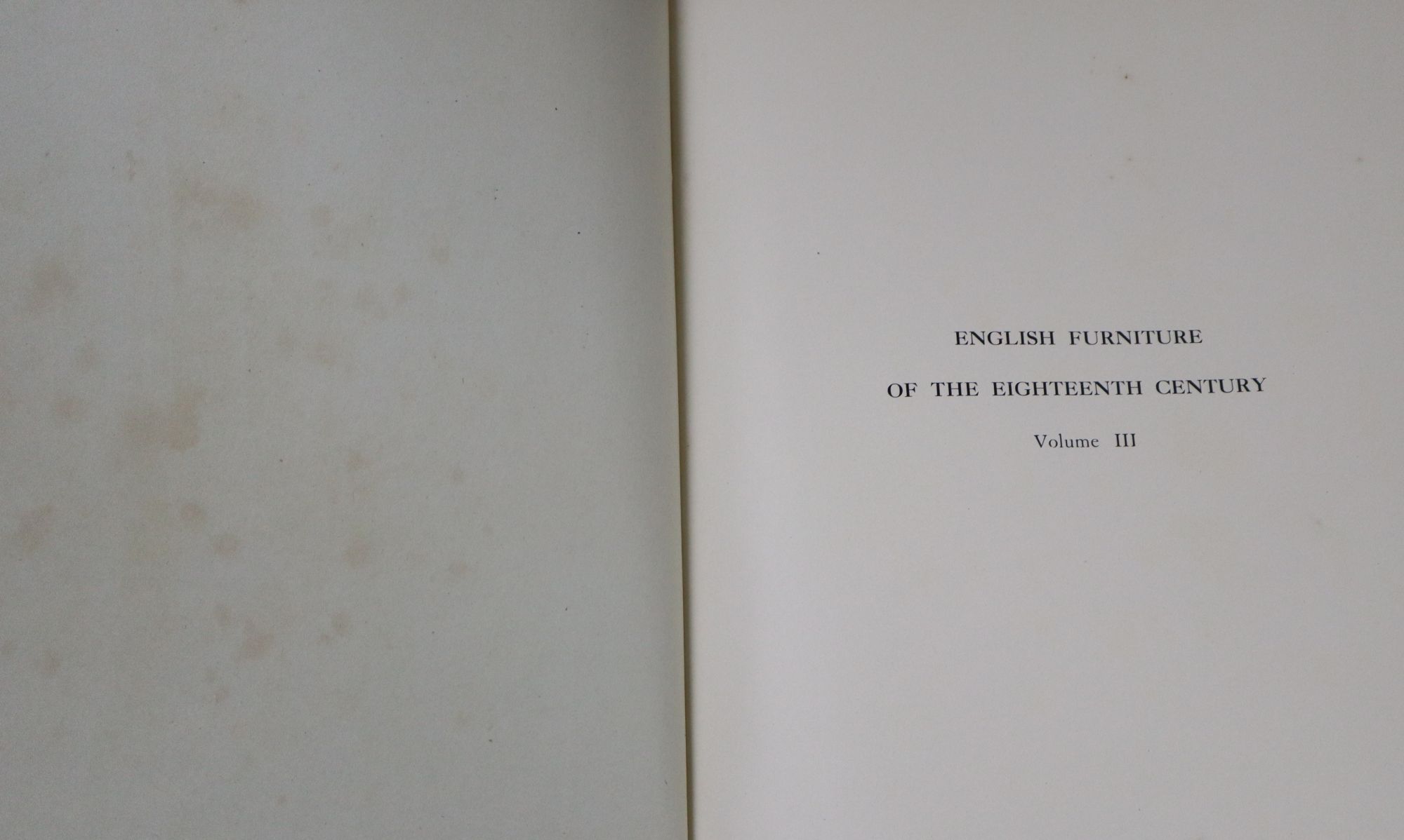 Albert Cescinsky - The English Furniture of the 18th century, vols 1, 2 and 3